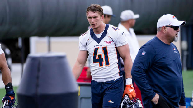 Denver Broncos rookie linebacker Drew Sanders